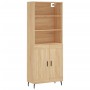 High oak-colored plywood sideboard 69.5x34x180 cm by vidaXL, Sideboards - Ref: Foro24-3189976, Price: 132,18 €, Discount: %