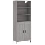 Aparador alto madera contrachapada gris sonoma 69,5x34x180 cm de vidaXL, Aparadores - Ref: Foro24-3189979, Precio: 132,99 €, ...