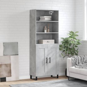 Aparador alto madera contrachapada gris hormigón 69,5x34x180 cm de vidaXL, Aparadores - Ref: Foro24-3189985, Precio: 133,04 €...