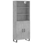 Concrete gray plywood tall sideboard 69.5x34x180 cm by vidaXL, Sideboards - Ref: Foro24-3189985, Price: 133,04 €, Discount: %