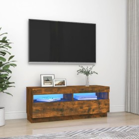 Mueble de TV con luces LED roble ahumado 100x35x40 cm de vidaXL, Muebles TV - Ref: Foro24-815720, Precio: 58,99 €, Descuento: %