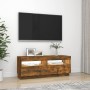 TV cabinet with LED lights smoked oak 100x35x40 cm by vidaXL, TV Furniture - Ref: Foro24-815720, Price: 56,07 €, Discount: %