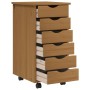 MOSS chest of drawers with wheels solid honey brown pine wood by vidaXL, Lockers and storage cabinets - Ref: Foro24-355888, P...