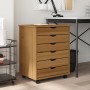 MOSS solid pine wood rolling drawer unit in honey brown. by vidaXL, Lockers and storage cabinets - Ref: Foro24-355891, Price:...