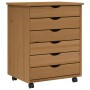 MOSS solid pine wood rolling drawer unit in honey brown. by vidaXL, Lockers and storage cabinets - Ref: Foro24-355891, Price:...