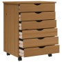 MOSS solid pine wood rolling drawer unit in honey brown. by vidaXL, Lockers and storage cabinets - Ref: Foro24-355891, Price:...