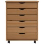 MOSS solid pine wood rolling drawer unit in honey brown. by vidaXL, Lockers and storage cabinets - Ref: Foro24-355891, Price:...