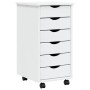 MOSS chest of drawers with wheels solid white pine wood by vidaXL, Lockers and storage cabinets - Ref: Foro24-355889, Price: ...