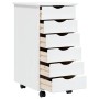 MOSS chest of drawers with wheels solid white pine wood by vidaXL, Lockers and storage cabinets - Ref: Foro24-355889, Price: ...