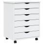 MOSS chest of drawers with wheels solid white pine wood by vidaXL, Lockers and storage cabinets - Ref: Foro24-355892, Price: ...