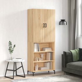 Aparador alto madera contrachapada color roble 69,5x34x180 cm de vidaXL, Aparadores - Ref: Foro24-3196070, Precio: 119,99 €, ...