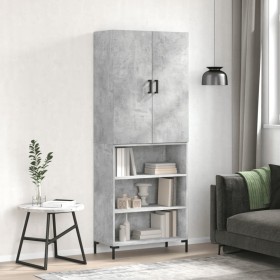 Tall plywood gray concrete sideboard 69.5x34x180 cm by vidaXL, Sideboards - Ref: Foro24-3196071, Price: 122,99 €, Discount: %