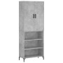 Aparador alto madera contrachapada gris hormigón 69,5x34x180 cm de vidaXL, Aparadores - Ref: Foro24-3196071, Precio: 124,61 €...