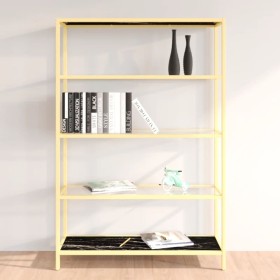 Golden shelving and black marble tempered glass by vidaXL, Bookcases and shelves - Ref: Foro24-331643, Price: 135,99 €, Disco...