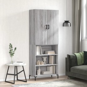 Aparador alto madera contrachapada gris sonoma 69,5x34x180 cm de vidaXL, Aparadores - Ref: Foro24-3196073, Precio: 126,67 €, ...