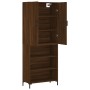 Aparador alto madera contrachapada marrón roble 69,5x34x180 cm de vidaXL, Aparadores - Ref: Foro24-3196074, Precio: 126,72 €,...