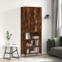 Aparador alto madera contrachapada roble ahumado 69,5x34x180 cm de vidaXL, Aparadores - Ref: Foro24-3196072, Precio: 119,15 €...