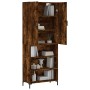 Aparador alto madera contrachapada roble ahumado 69,5x34x180 cm de vidaXL, Aparadores - Ref: Foro24-3196072, Precio: 119,15 €...