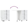 Chest of drawers with wheels and desk MOSS solid white pine wood by vidaXL, Lockers and storage cabinets - Ref: Foro24-355901...