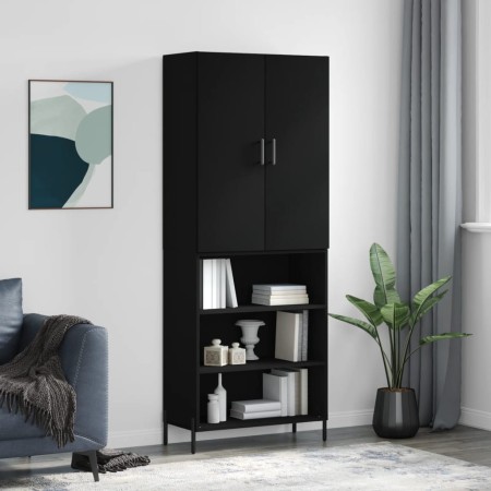 Tall black plywood sideboard 69.5x34x180 cm by vidaXL, Sideboards - Ref: Foro24-3196076, Price: 131,65 €, Discount: %