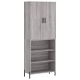 Aparador alto madera contrachapada gris sonoma 69,5x34x180 cm de vidaXL, Aparadores - Ref: Foro24-3196081, Precio: 127,18 €, ...