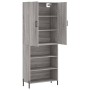 Aparador alto madera contrachapada gris sonoma 69,5x34x180 cm de vidaXL, Aparadores - Ref: Foro24-3196081, Precio: 127,18 €, ...