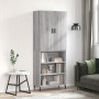 Aparador alto madera contrachapada gris sonoma 69,5x34x180 cm de vidaXL, Aparadores - Ref: Foro24-3196089, Precio: 125,05 €, ...