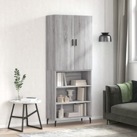 High sideboard sonoma gray plywood 69.5x34x180 cm by vidaXL, Sideboards - Ref: Foro24-3196089, Price: 125,05 €, Discount: %