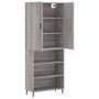 Aparador alto madera contrachapada gris sonoma 69,5x34x180 cm de vidaXL, Aparadores - Ref: Foro24-3196089, Precio: 125,99 €, ...