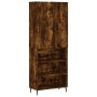 Aparador alto madera contrachapada roble ahumado 69,5x34x180 cm de vidaXL, Aparadores - Ref: Foro24-3196088, Precio: 127,13 €...