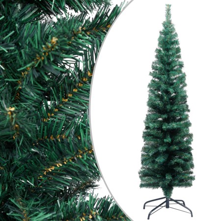 Slim artificial Christmas tree and green PVC stand 150 cm by vidaXL, Christmas trees - Ref: Foro24-320949, Price: 31,80 €, Di...