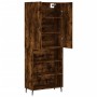 Aparador alto madera contrachapada roble ahumado 69,5x34x180 cm de vidaXL, Aparadores - Ref: Foro24-3196088, Precio: 127,13 €...