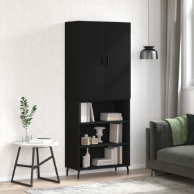 Aparador alto madera contrachapada negro 69,5x34x180 cm de vidaXL, Aparadores - Ref: Foro24-3196084, Precio: 140,86 €, Descue...