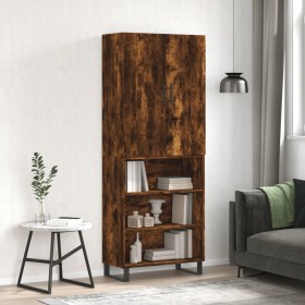 Aparador alto madera contrachapada roble ahumado 69,5x34x180 cm de vidaXL, Aparadores - Ref: Foro24-3196096, Precio: 138,62 €...