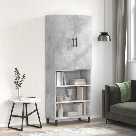 Concrete gray plywood tall sideboard 69.5x34x180 cm by vidaXL, Sideboards - Ref: Foro24-3196095, Price: 138,44 €, Discount: %