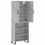 Aparador alto madera contrachapada gris hormigón 69,5x34x180 cm de vidaXL, Aparadores - Ref: Foro24-3196095, Precio: 138,44 €...