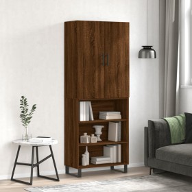 Tall oak brown plywood sideboard 69.5x34x180 cm by vidaXL, Sideboards - Ref: Foro24-3196098, Price: 142,99 €, Discount: %