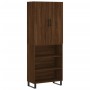 Aparador alto madera contrachapada marrón roble 69,5x34x180 cm de vidaXL, Aparadores - Ref: Foro24-3196098, Precio: 142,77 €,...