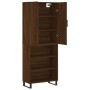 Aparador alto madera contrachapada marrón roble 69,5x34x180 cm de vidaXL, Aparadores - Ref: Foro24-3196098, Precio: 142,77 €,...