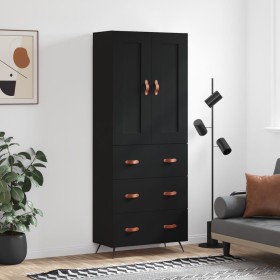 Aparador alto madera contrachapada negro 69,5x34x180 cm de vidaXL, Aparadores - Ref: Foro24-3199722, Precio: 188,99 €, Descue...