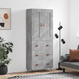 Concrete gray plywood tall sideboard 69.5x34x180 cm by vidaXL, Sideboards - Ref: Foro24-3199725, Price: 170,99 €, Discount: %