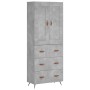 Aparador alto madera contrachapada gris hormigón 69,5x34x180 cm de vidaXL, Aparadores - Ref: Foro24-3199725, Precio: 171,77 €...