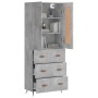 Aparador alto madera contrachapada gris hormigón 69,5x34x180 cm de vidaXL, Aparadores - Ref: Foro24-3199725, Precio: 171,77 €...