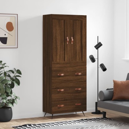 Tall oak brown plywood sideboard 69.5x34x180 cm by vidaXL, Sideboards - Ref: Foro24-3199728, Price: 167,43 €, Discount: %