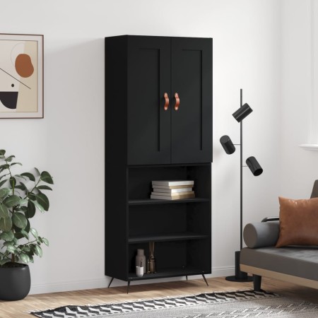 Tall black plywood sideboard 69.5x34x180 cm by vidaXL, Sideboards - Ref: Foro24-3200042, Price: 137,06 €, Discount: %