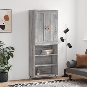 Aparador alto madera contrachapada gris sonoma 69,5x34x180 cm de vidaXL, Aparadores - Ref: Foro24-3200047, Precio: 117,99 €, ...