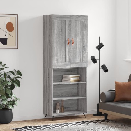 Aparador alto madera contrachapada gris sonoma 69,5x34x180 cm de vidaXL, Aparadores - Ref: Foro24-3200047, Precio: 118,53 €, ...