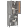 Aparador alto madera contrachapada gris sonoma 69,5x34x180 cm de vidaXL, Aparadores - Ref: Foro24-3200047, Precio: 118,53 €, ...