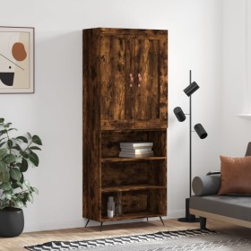 Tall smoked oak plywood sideboard 69.5x34x180 cm by vidaXL, Sideboards - Ref: Foro24-3200046, Price: 114,99 €, Discount: %