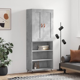 Concrete gray plywood tall sideboard 69.5x34x180 cm by vidaXL, Sideboards - Ref: Foro24-3200045, Price: 114,99 €, Discount: %